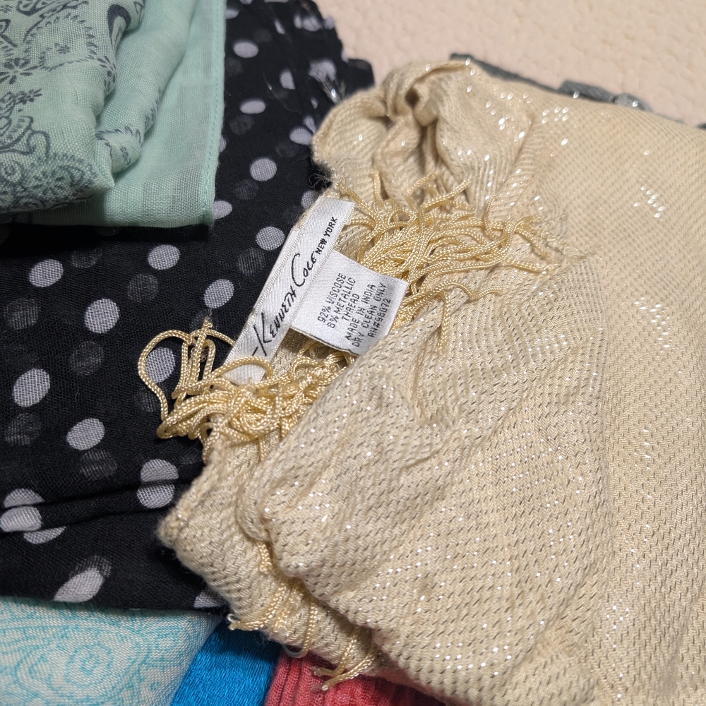 Kleancolor Cream and Black Polka Dot Scarf
